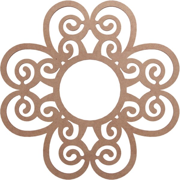 Ekena Millwork Cohen Wood Fretwork Pierced Ceiling Medallion, Wood (Paint Grade), 18"OD x 6 1/8"ID x 3/8"T CMWP18X18X0375COMF - main